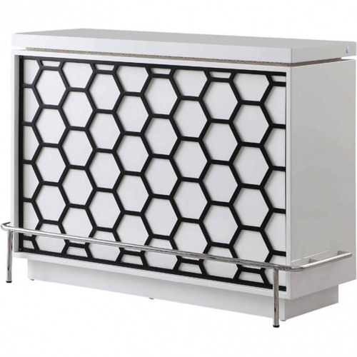 Baxter Bar in Gloss White, Black & Polished Stainless Steel